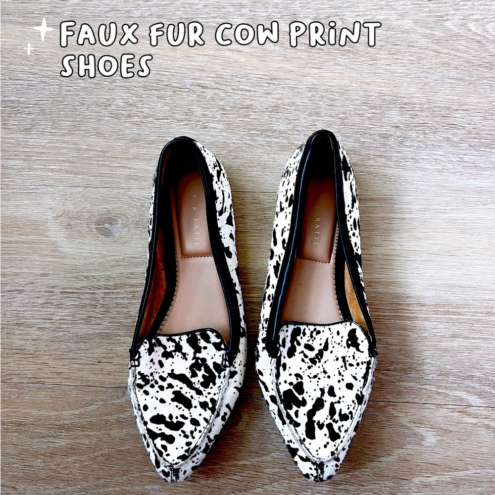 Faux fur Cow Print Loafers
